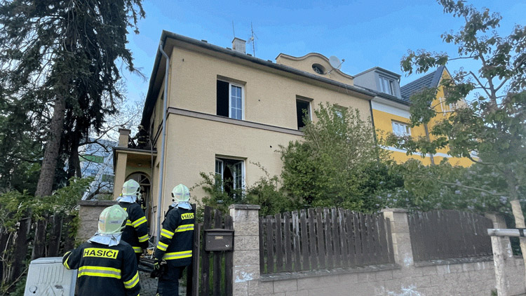Požár rodinného domku v centru Olomouce