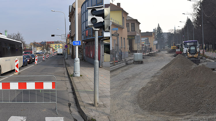 Rekonstrukce Vrahovické a Wolkerovy ulice mění dopravu v Prostějově