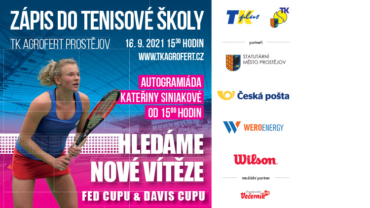 Zápis do tenisové školy ozdobí Kateřina Siniaková