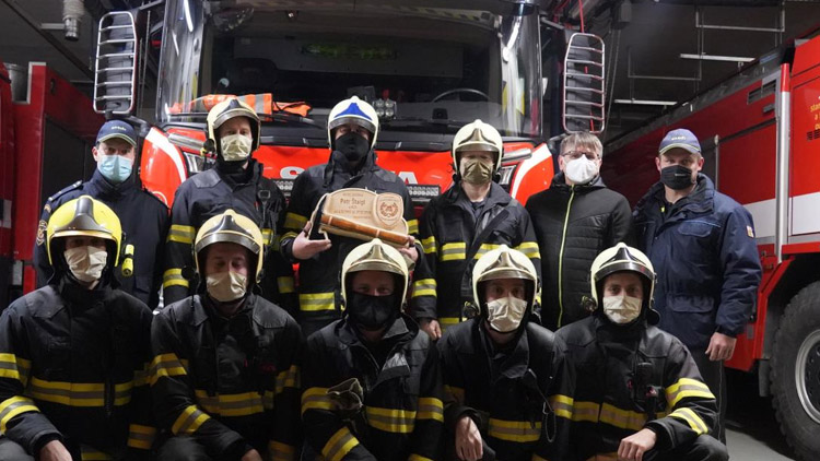 Slavností rozloučení s kolegy z požárních stanic Prostějov a Zábřeh