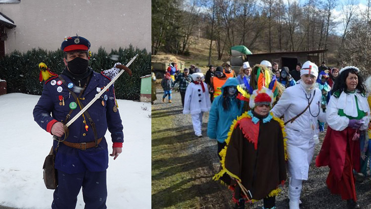 Ve Víceměřicích chodil policista se šavlí a klobásou!