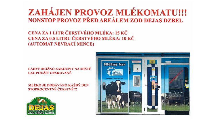 Mlékomat nově  vznikl v malé vsi