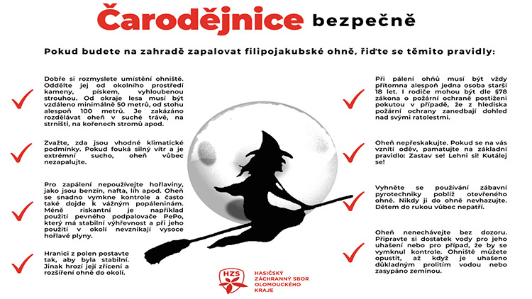 Při zapalování čarodějnických ohňů buďte opatrní.