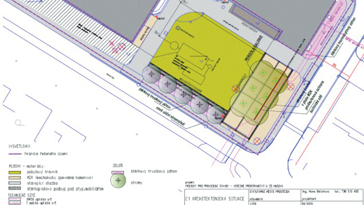 Veřejné prostranství na Husově náměstí v novém hávu    
