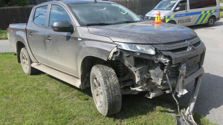 Mladík to vzal s Mitsubishi  přímo do plotu