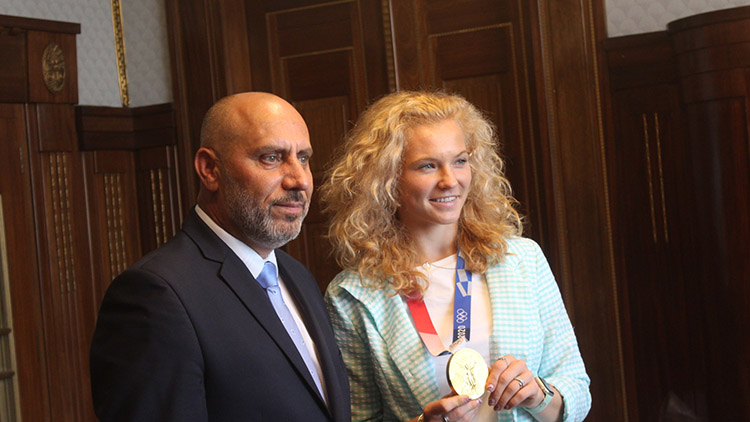 Olympijská vítězka  navštívila radnici