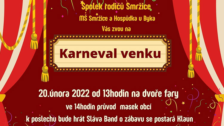 Karneval pro děti v neděli ve Smržicích