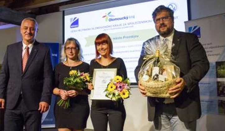 Město Prostějov získalo Cenu hejtmana Olomouckého kraje za společenskou odpovědnost za rok 2021