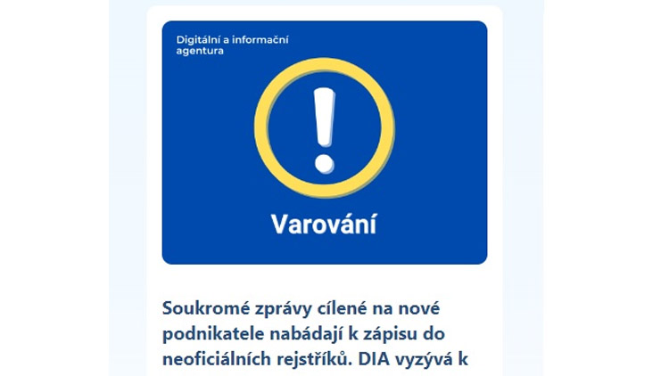 POZOR na neoficiální rejstříky!