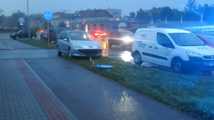 Opilý děda přerazil značku