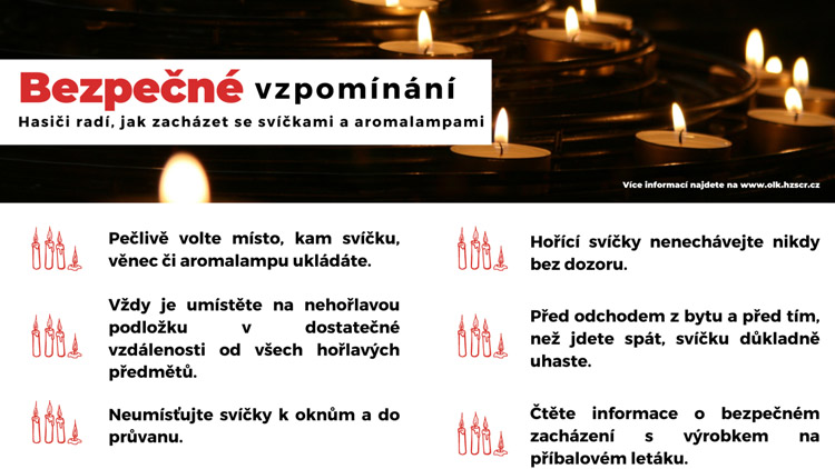 HASIČI RADÍ: Dušičky se blíží. Svíčky nenechávejte doma bez dozoru