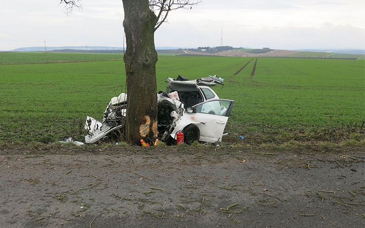 Náraz do stromu s „octavií“ nepřežil