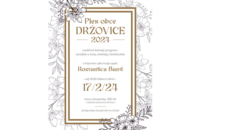 Kdo vyhrál  vstupenky  na ples do Držovic?