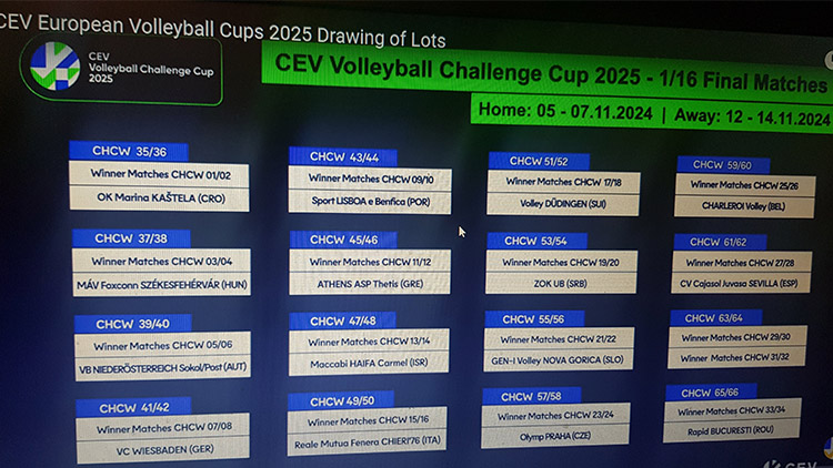 České kluby vědí soupeře pro Pohár CEV i Challenge Cup