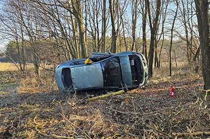 Auto skončilo v lese