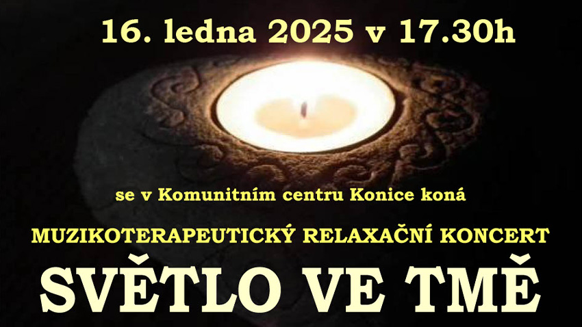 Hudební světlo ve tmě v Konici