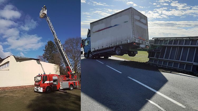Foto: HZSOL Facebook Hasiči kvůli větru zasahovali po Olomoucku