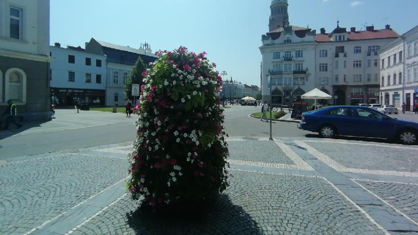 Květinové pyramidy se vrátily na náměstí