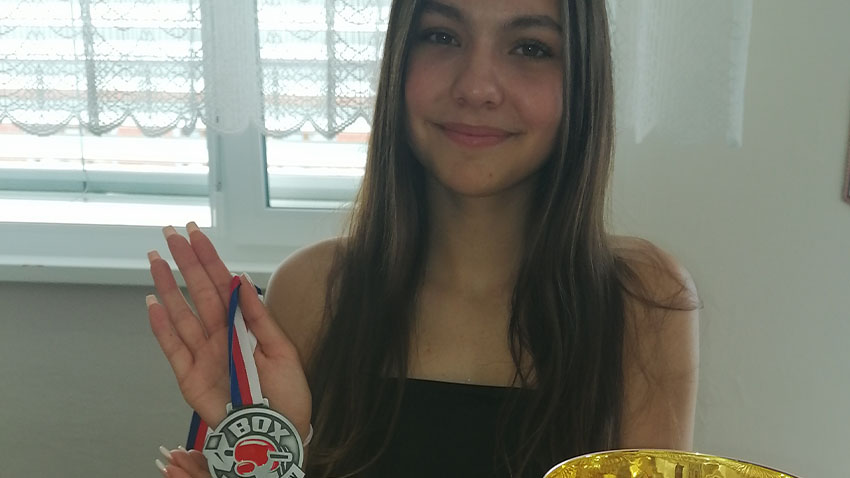 Nelly Coufalová se boxu věnuje od svých šesti let.  Foto: Kristýna Bohatová Nelly Coufalová je boxerskou vicemistryní republiky