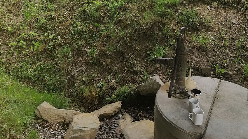 Kyselka je známá od roku 1900, její sláva ale už dávno upadla.  Foto: Kristýna Bohatová Ochozská kyselka je oblíbeným cílem výletů