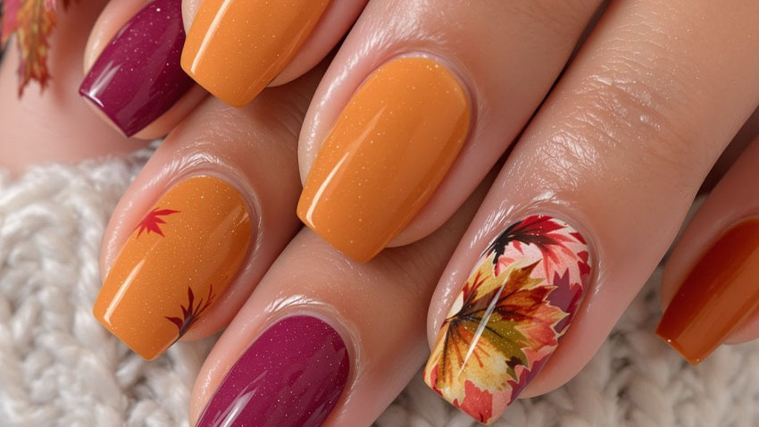 Podzimní manikúra přináší hnědé tóny i žlutou