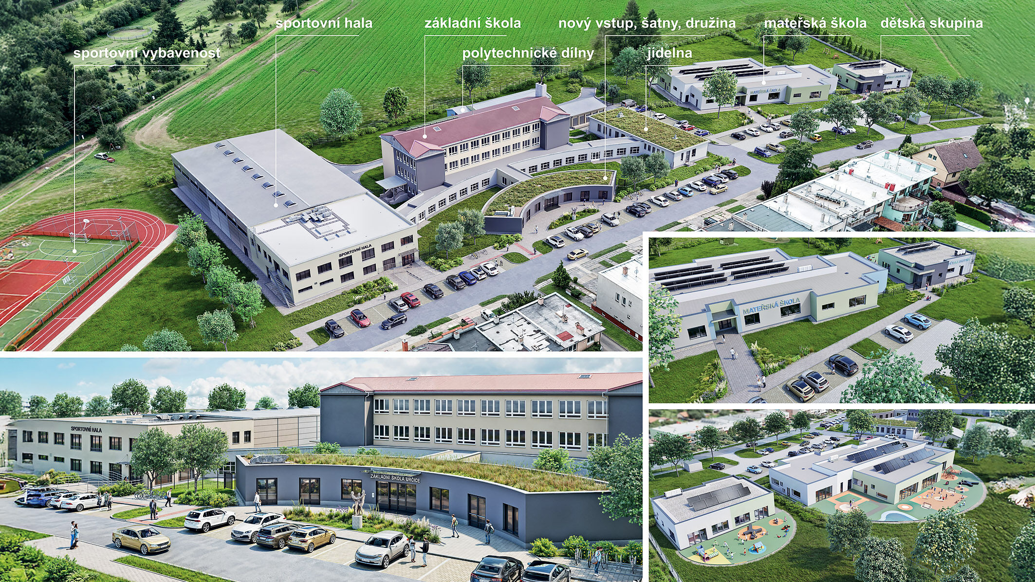 Velké školní budování v Určicích 