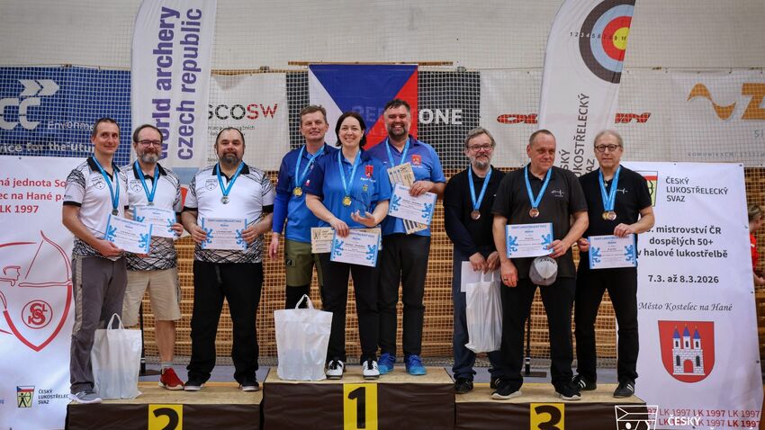 Prostějovský kladkový lukostřelec Robert Koleňák má týmový bronz z halového MČR seniorů v Kostelci