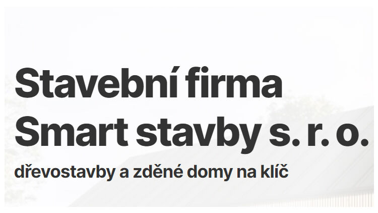 Nová výstavba domů a bytů (Smart stavby)